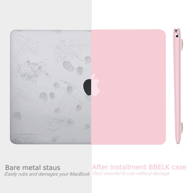 B BELK Compatible with MacBook Air 13 inch Case 2022 2021 2020 2019 2018 Release A2337 M1 A2179 A1932 with Touch ID  Plastic Laptop Hard Shell Case + Keyboard Cover + Screen Protector  Rose Quartz - Image 3